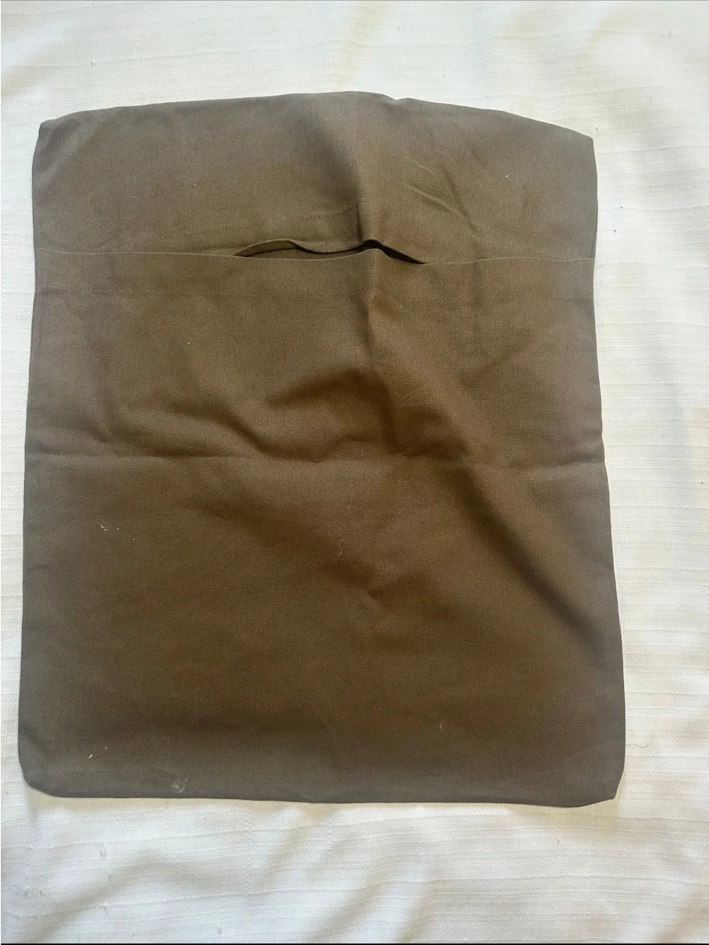 Crate & Barrel Cotton Pillow Cover Brown Embroidered Fall Leaf New 14x16